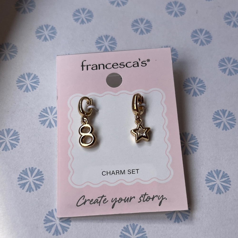 Francesca's Collections Gold Number and Star Charm Set